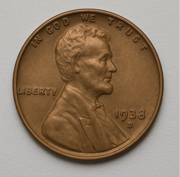 1938 D/D Penny, Re-punched Mint Marks