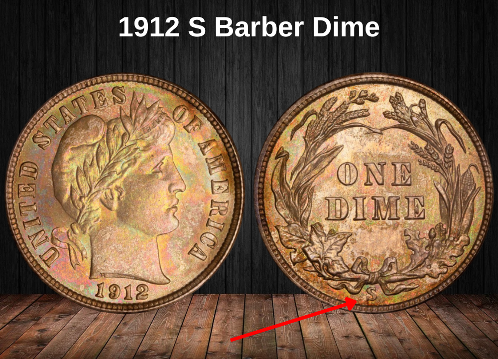 1912 S Barber Dime