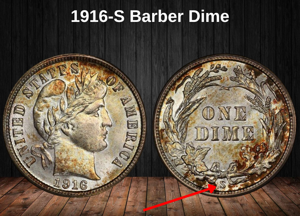 1916-S Barber Dime
