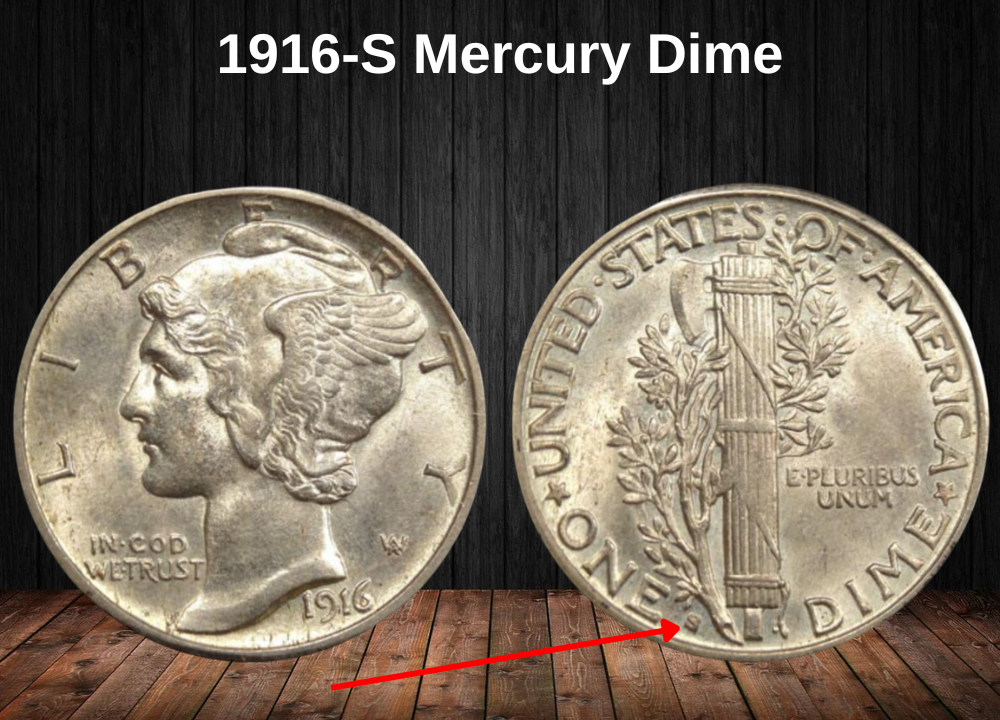 1916-S Mercury Dime