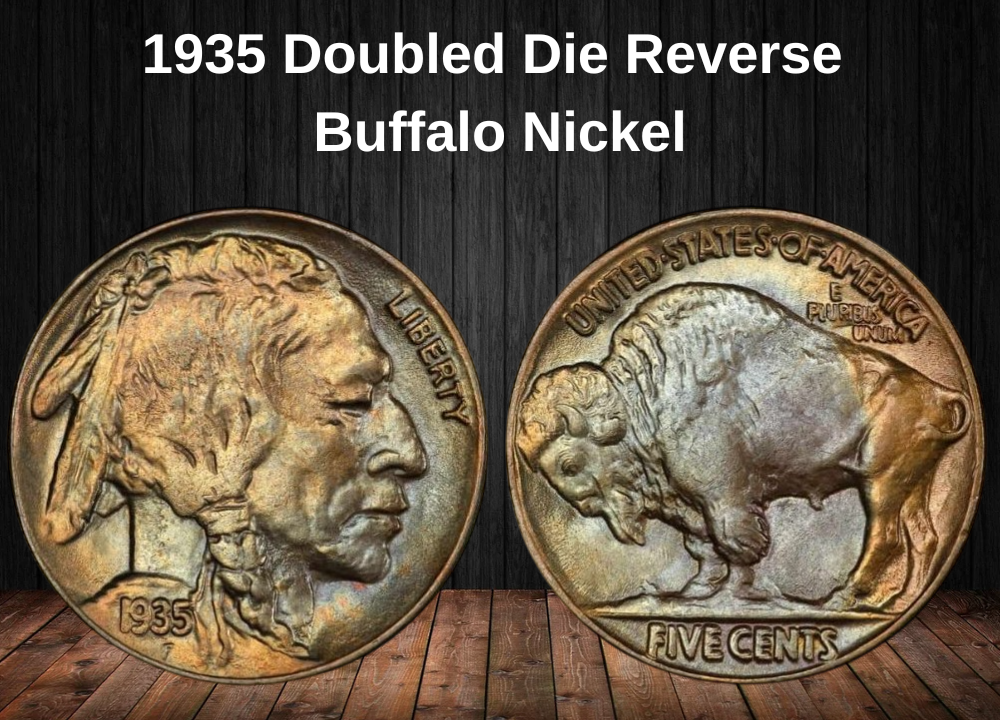 1935 Doubled Die Reverse Buffalo Nickel