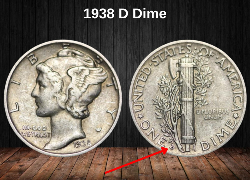 1938 D Dime