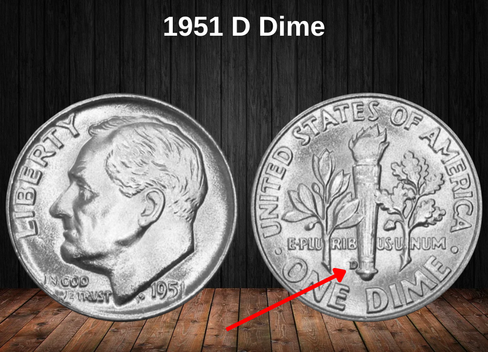1951 D Dime