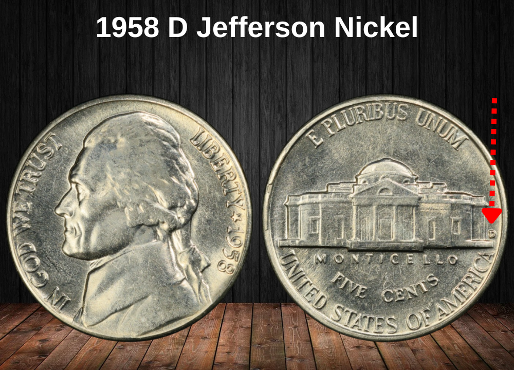 1958 D Jefferson nickel