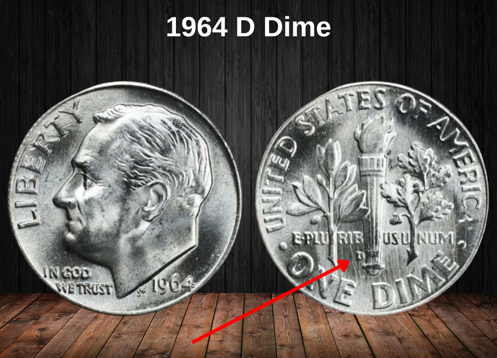 1964 D Dime