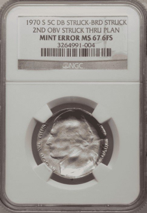 1970 S Nickel – Double Struck and Broadstruck