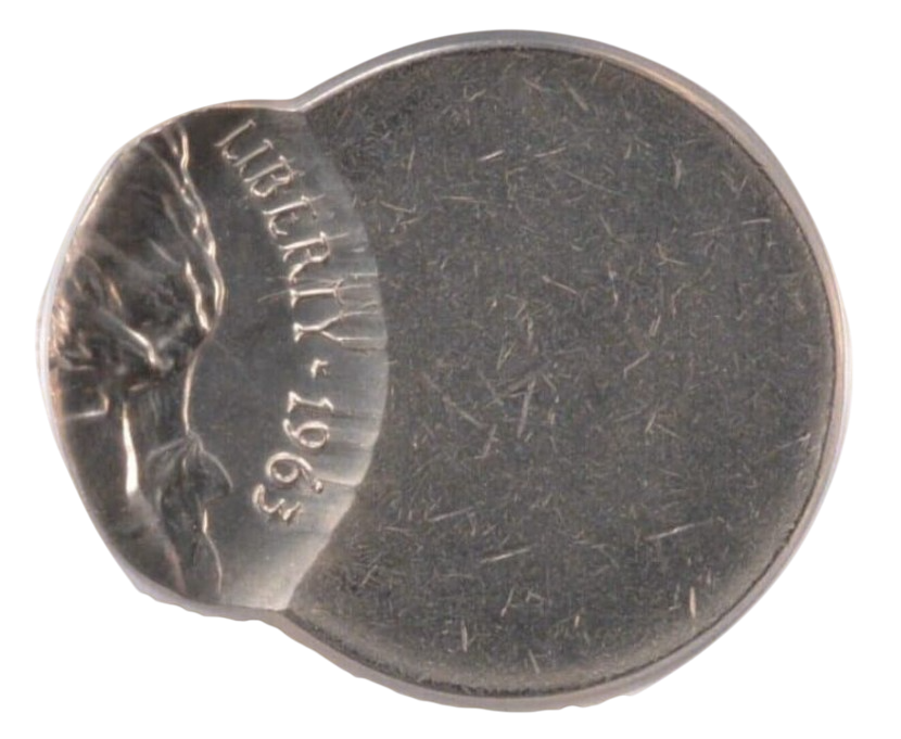 1963-D Nickel Double Struck 75% Off-Center