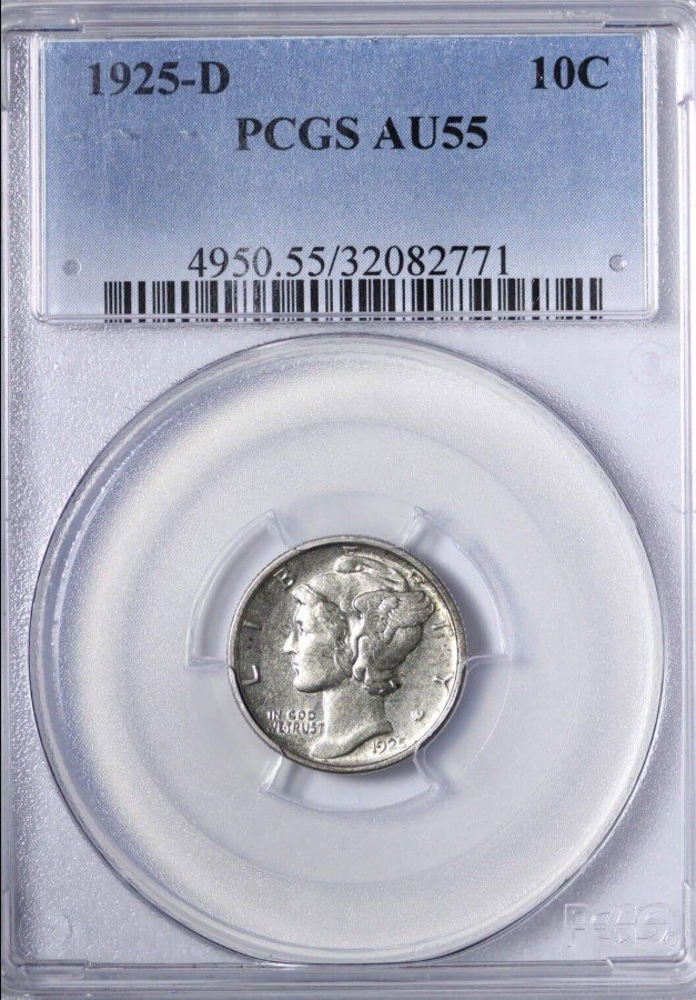 1925 Dime Broad-Struck Error
