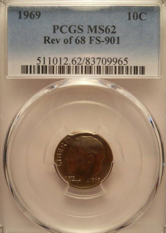 1969 Dime Reverse of ’68 – FS-901