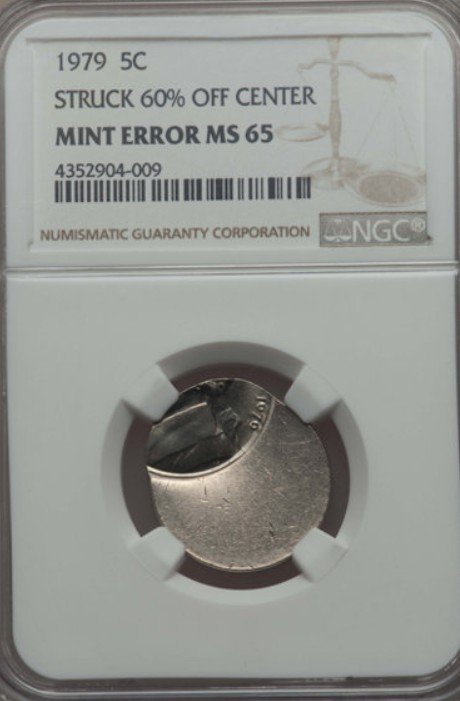 1979 (P) Nickel Struck 60% Off-Center