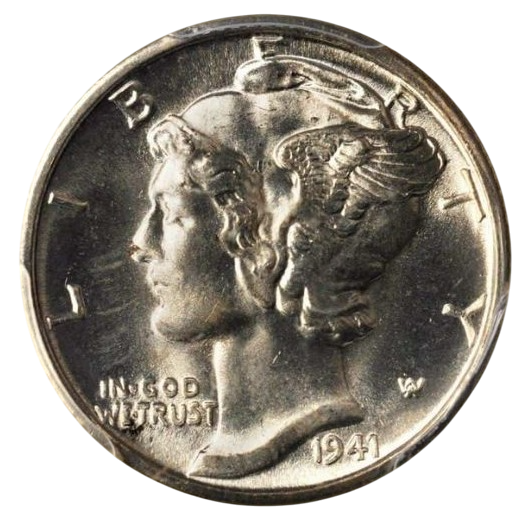 1941 D Dime, Double Die Obverse and Double Die Reverse