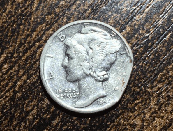 1944 Dime Clipped Planchet Error