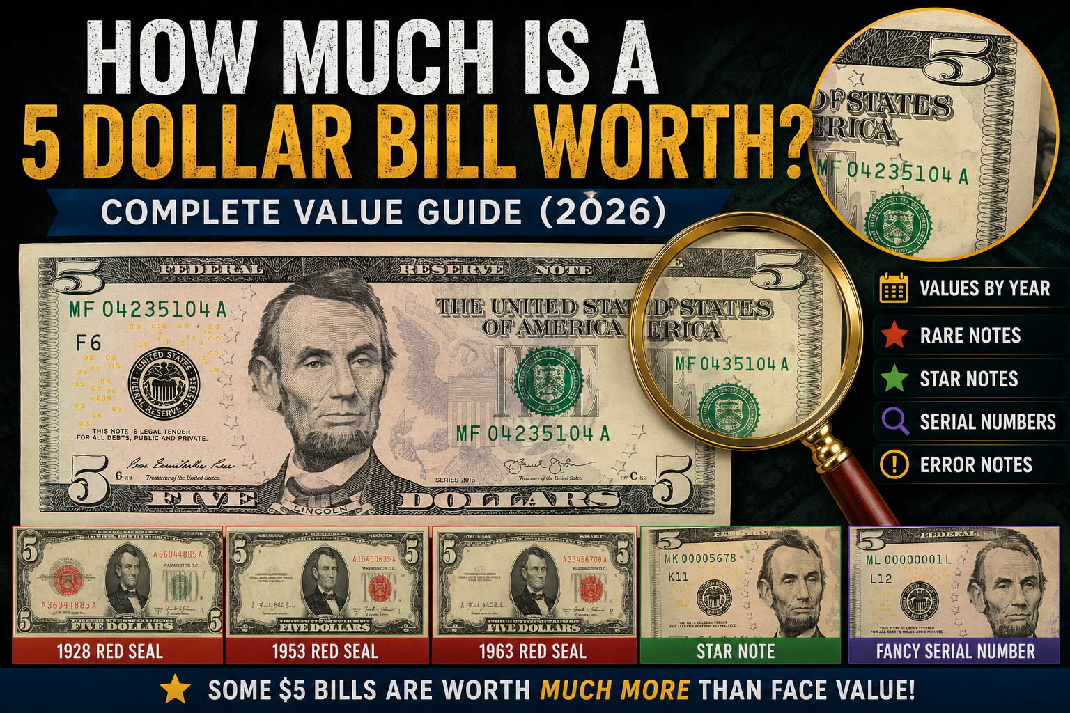 How Much Is a 5 Dollar Bill Worth? Complete Value Guide