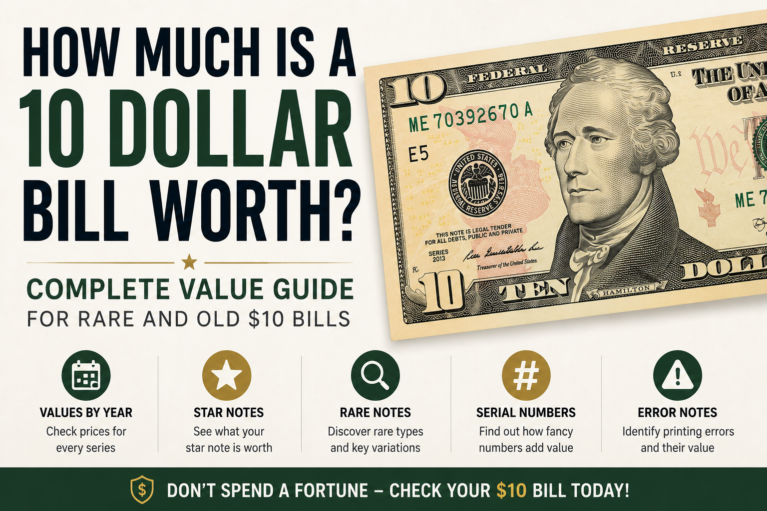 How Much Is a 10 Dollar Bill Worth? Complete Value Guide