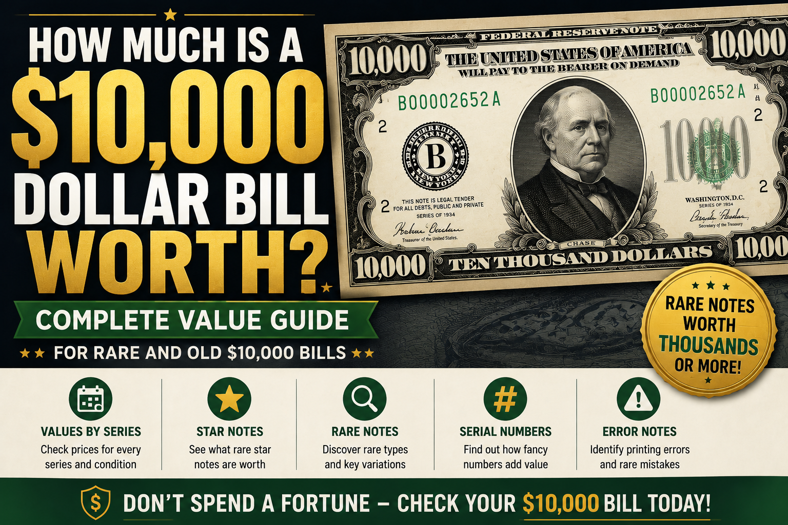 How Much Is a 10,000 Dollar Bill Worth? Complete Value Guide