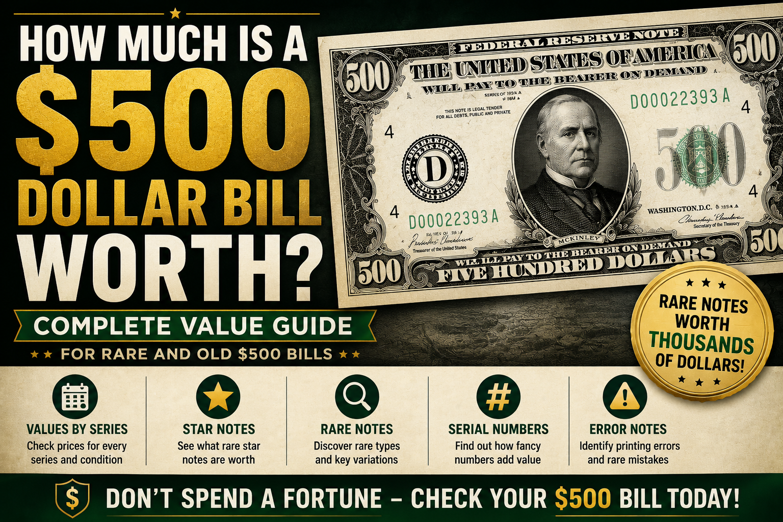 How Much Is a 500 Dollar Bill Worth? Complete Value Guide