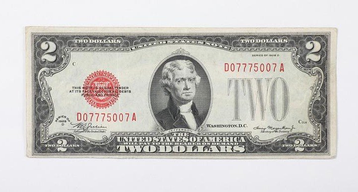 1928 Red Seal $2 Bill